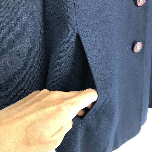 Hammer Schmidt Vintage Navy Button Up Blazer Wool size 40 = L - Picture 8 of 15